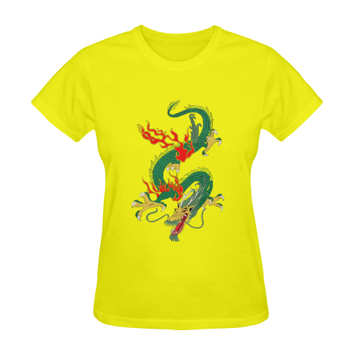 Chinese Dragon Green Sunny Women's T-shirt (Model T05)