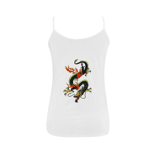 Chinese Dragon Black Women's Spaghetti Top (USA Size) (Model T34)