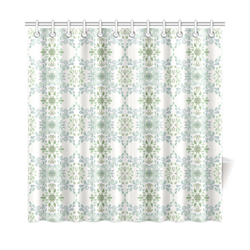 Blue and Green pattern Shower Curtain 72"x72"