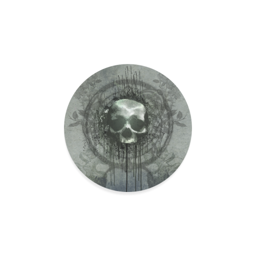 Awesome skull with bones and grunge Round Coaster