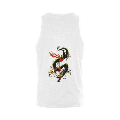 Chinese Dragon Black Men's Shoulder-Free Tank Top (Model T33)