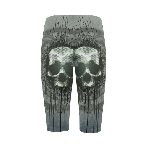 Awesome skull with bones and grunge Hestia Cropped Leggings (Model L03)
