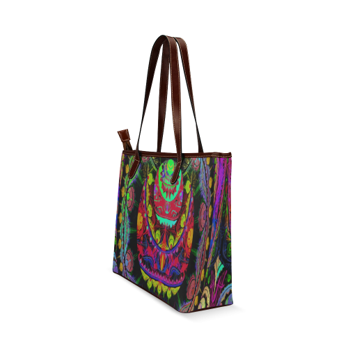 Mulricolored abstract SCARAB design Shoulder Tote Bag (Model 1646)