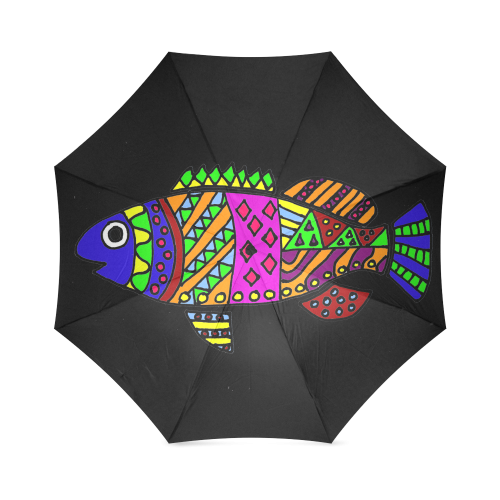 Artistic Colorful Fish Art Foldable Umbrella (Model U01)