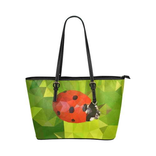 Lady Bug Leather Tote Bag/Small (Model 1651)