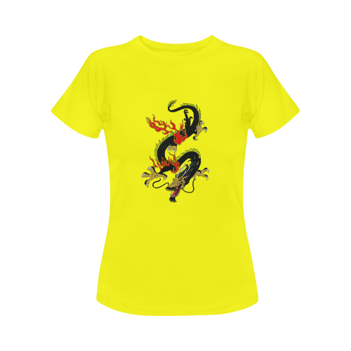 Chinese Dragon Black Women's Classic T-Shirt (Model T17）