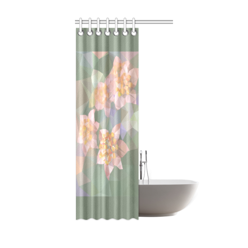 Low Poly Flowers Shower Curtain 36"x72"