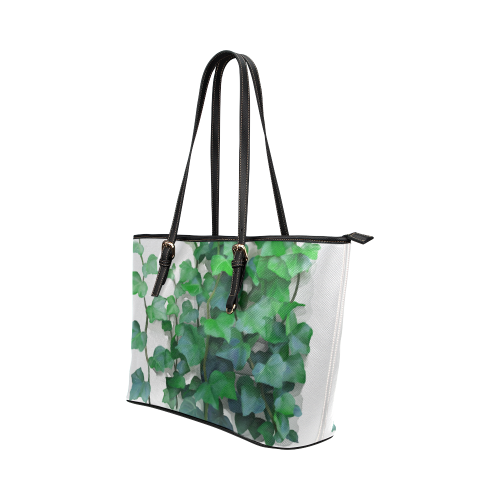 Vines, climbing plant Leather Tote Bag/Small (Model 1651)