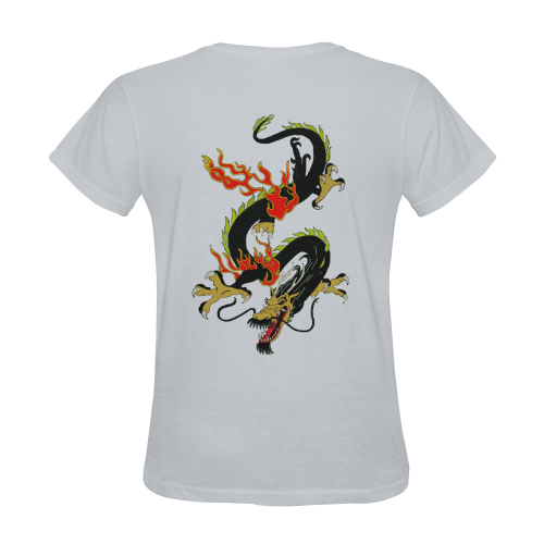 Chinese Dragon Black Sunny Women's T-shirt (Model T05)