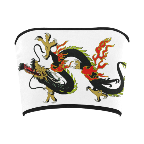 Chinese Dragon Black Bandeau Top