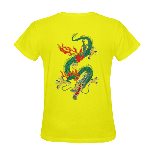Chinese Dragon Green Sunny Women's T-shirt (Model T05)