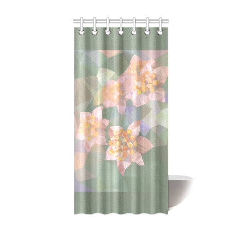 Low Poly Flowers Shower Curtain 36"x72"