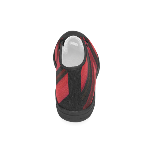 red and black canvas shoes