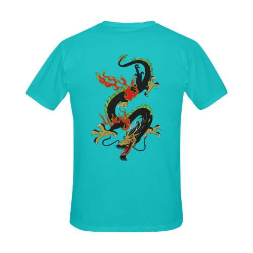 Chinese Dragon Black Men's Slim Fit T-shirt (Model T13)