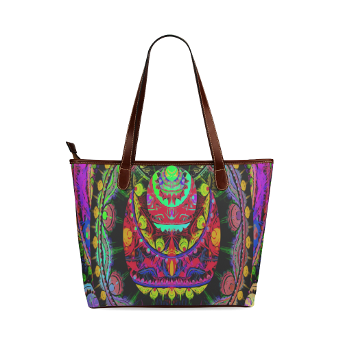 Mulricolored abstract SCARAB design Shoulder Tote Bag (Model 1646)