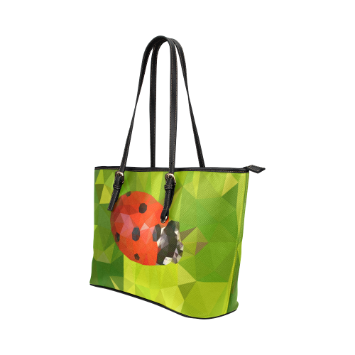 Lady Bug Leather Tote Bag/Small (Model 1651)