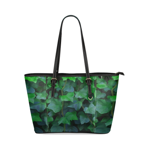 Vines, climbing plant Leather Tote Bag/Small (Model 1640)