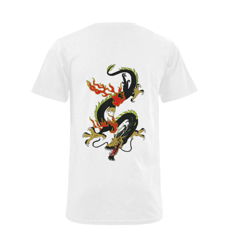 Chinese Dragon Black Men's V-Neck T-shirt (USA Size) (Model T10)