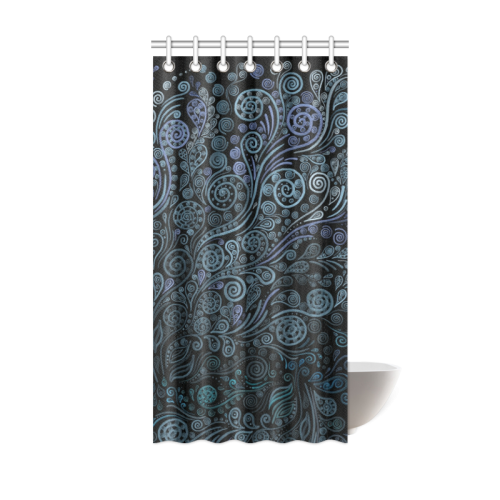 3D ornaments, psychedelic blue Shower Curtain 36"x72"