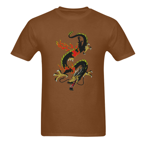 Chinese Dragon Black Men's T-Shirt in USA Size (Two Sides Printing)