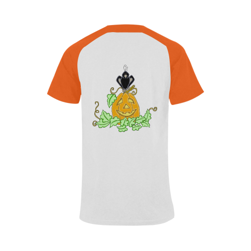 Halloween Crow And Pumpkin Men's Raglan T-shirt (USA Size) (Model T11)