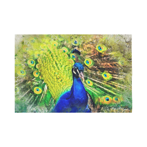 peacock Cotton Linen Wall Tapestry 90"x 60"