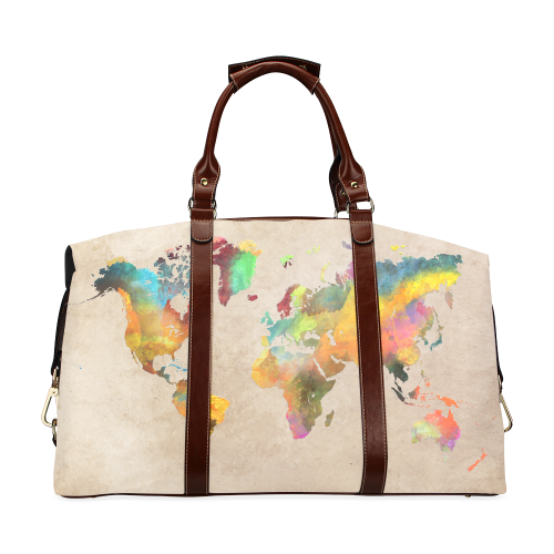 world map 17 Classic Travel Bag (Model 1643)