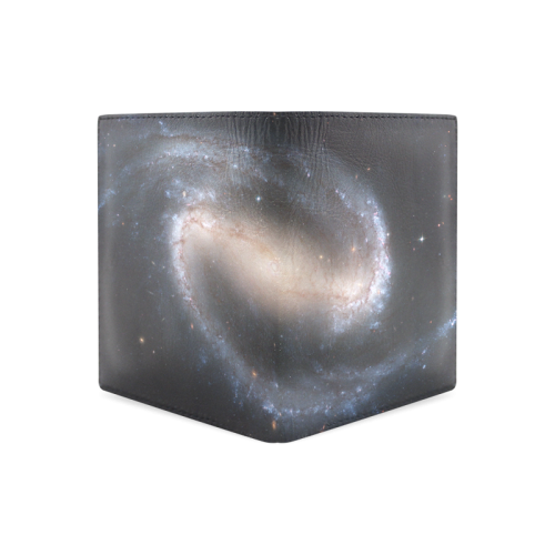 Barred spiral galaxy NGC 1300 Men's Leather Wallet (Model 1612)