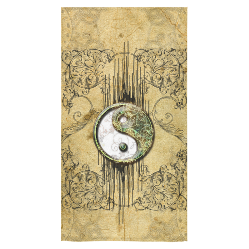 Ying and yang with decorative floral elements Bath Towel 30"x56"