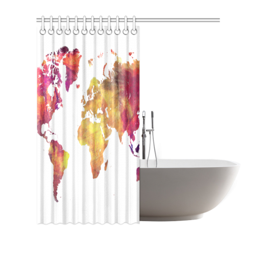 world map 13 Shower Curtain 66"x72" ID D505344
