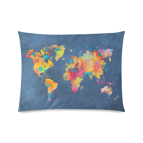 world map 18 Custom Zippered Pillow Case 20"x26"(Twin Sides)