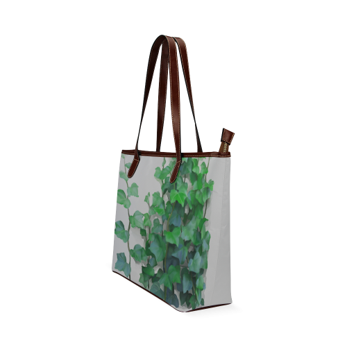 Vines, climbing plant on gray Shoulder Tote Bag (Model 1646)