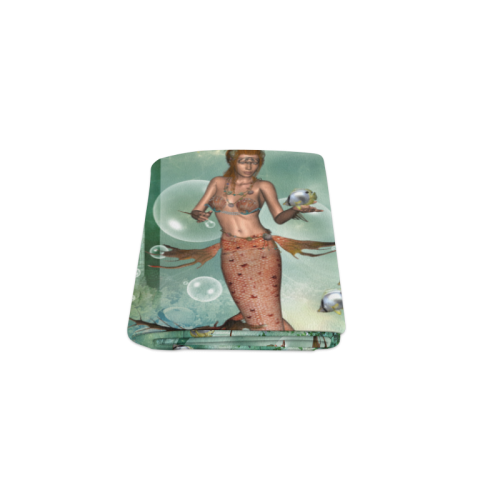 Beautiful mermaid fith butterflyfish Blanket 40"x50"