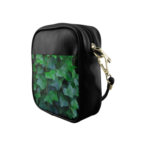 Vines, climbing plant on black Sling Bag (Model 1627)