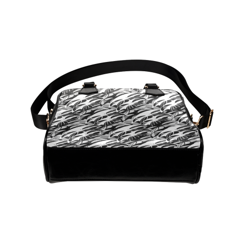 Alien Troops - Black & White Shoulder Handbag (Model 1634)