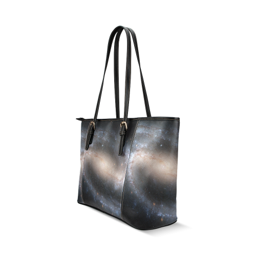 Barred spiral galaxy NGC 1300 Leather Tote Bag/Large (Model 1640)