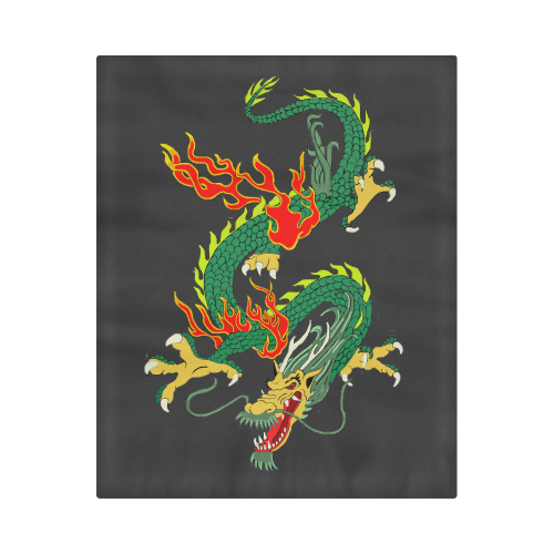 Chinese Dragon Green Duvet Cover 86"x70" ( All-over-print)