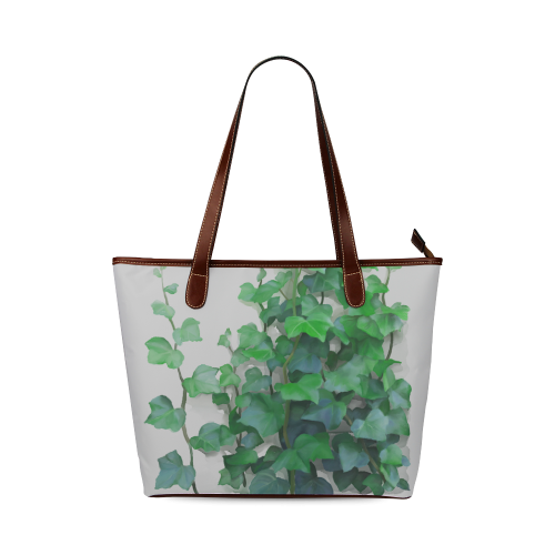 Vines, climbing plant on gray Shoulder Tote Bag (Model 1646)