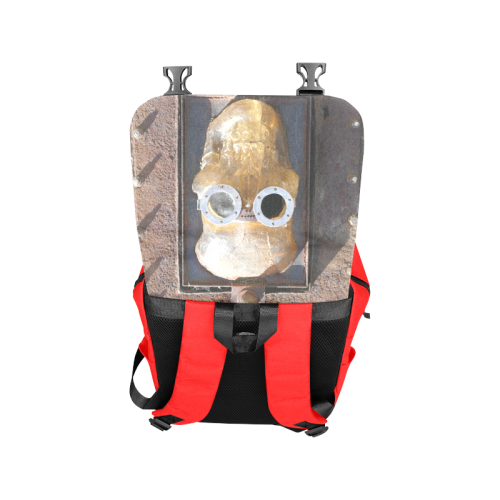 Steampunk skull pirate on red Casual Shoulders Backpack (Model 1623)