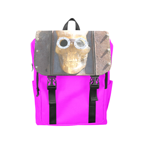 Steampunk skull pirate on purple Casual Shoulders Backpack (Model 1623)