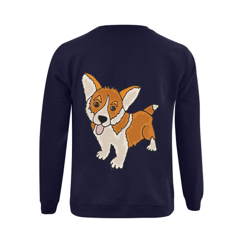 Cute Welsh Corgi Dog Art Gildan Crewneck Sweatshirt(NEW) (Model H01)