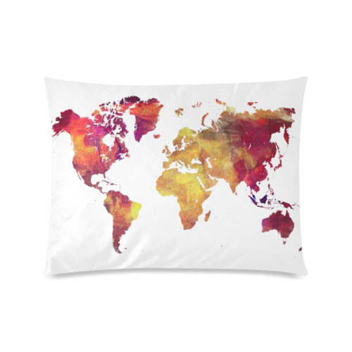 world map 13 Custom Zippered Pillow Case 20"x26"(Twin Sides)