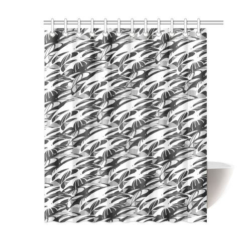 Alien Troops - Black & White Shower Curtain 60"x72"