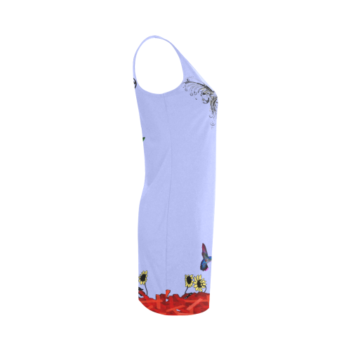 Hummingbird Border Print Medea Vest Dress (Model D06)