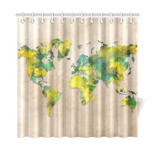 world map 11 Shower Curtain 72"x72"