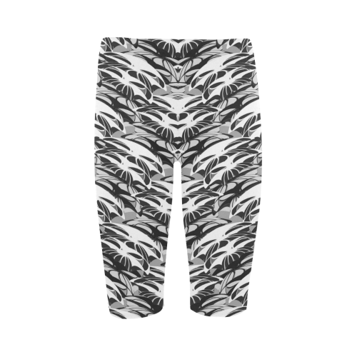 Alien Troops - Black & White Hestia Cropped Leggings (Model L03)