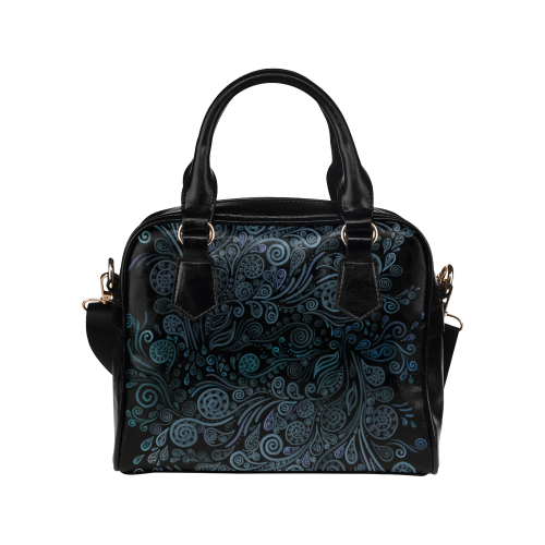 3D ornaments, psychedelic blue teal Shoulder Handbag (Model 1634)