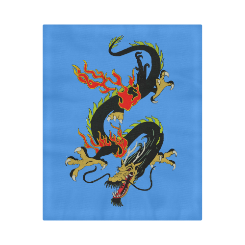 Chinese Dragon Black Duvet Cover 86"x70" ( All-over-print)