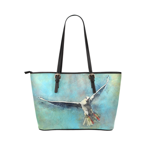 bird Leather Tote Bag/Large (Model 1651)