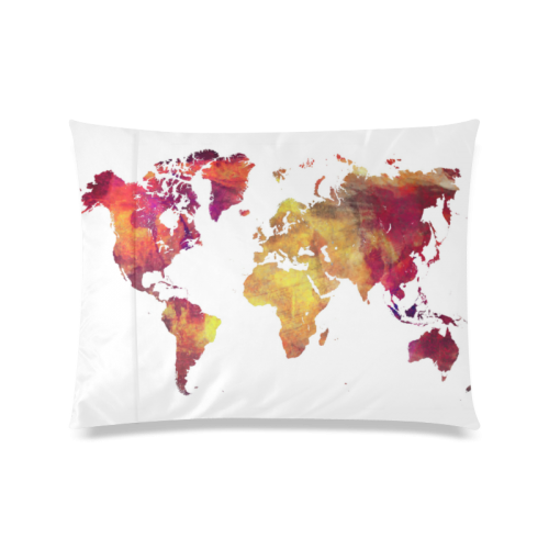 world map 13 Custom Zippered Pillow Case 20"x26"(Twin Sides)